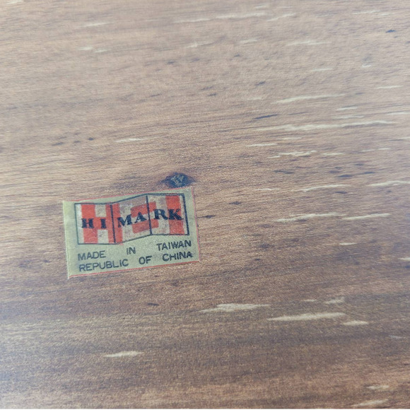 Vintage MCM Mid Century Floral Tile Wood Cheese Charcuterie Board Glass Dome - Picture 5 of 10